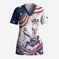 Personalized Soccer USA Scrub Top US Dynamic Stylized