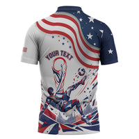 Personalized Soccer USA Zipper Polo Shirt US Dynamic Stylized