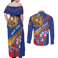Armenia Couples Matching Off Shoulder Maxi Dress and Long Sleeve Button Shirt Mek Azg Mek Mshakouyt - Wonder Print Shop