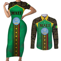 Mali Couples Matching Short Sleeve Bodycon Dress and Long Sleeve Button Shirt Mali ka Fasojamana - Wonder Print Shop
