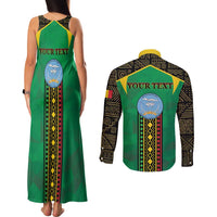 Mali Couples Matching Tank Maxi Dress and Long Sleeve Button Shirt Mali ka Fasojamana - Wonder Print Shop