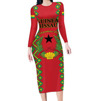 Guinea-Bissau Family Matching Long Sleeve Bodycon Dress and Hawaiian Shirt Unidade Luta Progresso - Wonder Print Shop
