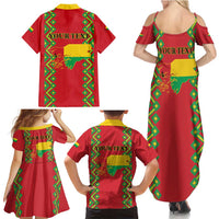 Guinea-Bissau Family Matching Summer Maxi Dress and Hawaiian Shirt Unidade Luta Progresso - Wonder Print Shop
