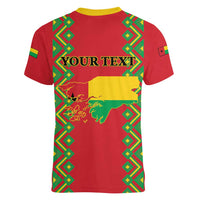 Guinea-Bissau Women V-Neck T-Shirt Unidade Luta Progresso - Wonder Print Shop