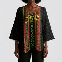 Personalized Mali Bogolanfini African Pattern Kimono Sleeve Blouse