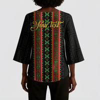 Personalized Mali Bogolanfini African Pattern Kimono Sleeve Blouse