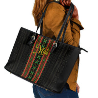 Mali Bogolanfini African Pattern Leather Tote Bag