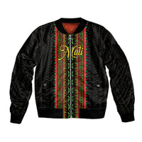 Personalized Mali Bogolanfini African Pattern Sleeve Zip Bomber Jacket