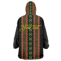 Personalized Mali Bogolanfini African Pattern Wearable Blanket Hoodie