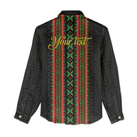 Personalized Mali Bogolanfini African Pattern Women Casual Shirt