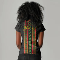 Personalized Mali Bogolanfini African Pattern Women V-Neck T-Shirt