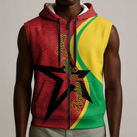 Personalized Guinea-Bissau Sleeveless Zip Hoodie Happy Independence Day