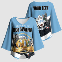 Personalized Botswana 2026 Kimono Sleeve Blouse 60th Anniversary