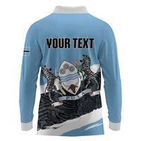 Personalized Botswana 2026 Long Sleeve Polo Shirt 60th Anniversary