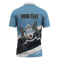 Personalized Botswana 2026 Zipper Polo Shirt 60th Anniversary