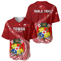 Tonga Rugby Baseball Jersey Tongan Ngatu Pattern White Version - Wonder Print Shop