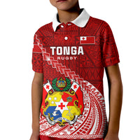 Tonga Rugby Kid Polo Shirt Tongan Ngatu Pattern White Version - Wonder Print Shop