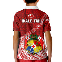 Tonga Rugby Kid Polo Shirt Tongan Ngatu Pattern White Version - Wonder Print Shop