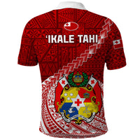 Tonga Rugby Polo Shirt Tongan Ngatu Pattern White Version - Wonder Print Shop