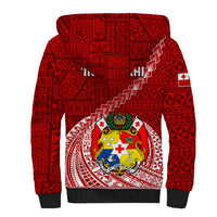 Tonga Rugby Sherpa Hoodie Tongan Ngatu Pattern White Version - Wonder Print Shop