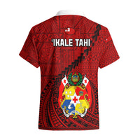 Tonga Rugby Hawaiian Shirt Tongan Ngatu Pattern Black Version - Wonder Print Shop