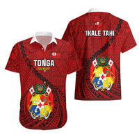 Tonga Rugby Hawaiian Shirt Tongan Ngatu Pattern Black Version - Wonder Print Shop