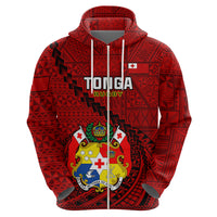 Tonga Rugby Hoodie Tongan Ngatu Pattern Black Version - Wonder Print Shop