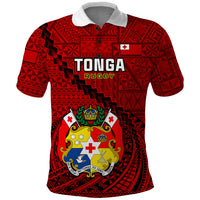 Tonga Rugby Polo Shirt Tongan Ngatu Pattern Black Version - Wonder Print Shop