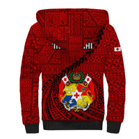 Tonga Rugby Sherpa Hoodie Tongan Ngatu Pattern Black Version - Wonder Print Shop