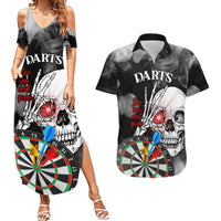Personalised Skull Darts Couples Matching Summer Maxi Dress and Hawaiian Shirt See You Next Game - Wonder Print Shop