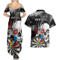 Personalised Skull Darts Couples Matching Summer Maxi Dress and Hawaiian Shirt See You Next Game - Wonder Print Shop