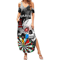 Personalised Skull Darts Family Matching Summer Maxi Dress and Hawaiian Shirt See You Next Game - Wonder Print Shop