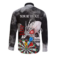 Personalised Skull Darts Long Sleeve Button Shirt See You Next Game - Wonder Print Shop