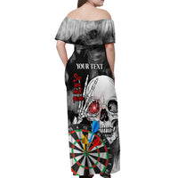 Personalised Skull Darts Off Shoulder Maxi Dress See You Next Game - Wonder Print Shop