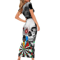 Personalised Skull Darts Short Sleeve Bodycon Dress See You Next Game - Wonder Print Shop