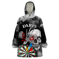 Personalised Skull Darts Wearable Blanket Hoodie See You Next Game - Wonder Print Shop