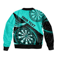Personalised Darts Bomber Jacket Turquoise Abstract Light - Wonder Print Shop