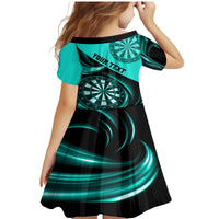 Personalised Darts Family Matching Mermaid Dress and Hawaiian Shirt Turquoise Abstract Light - Wonder Print Shop