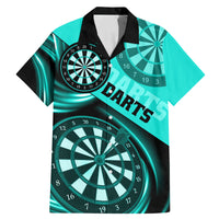 Personalised Darts Family Matching Mermaid Dress and Hawaiian Shirt Turquoise Abstract Light - Wonder Print Shop