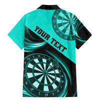 Personalised Darts Family Matching Mermaid Dress and Hawaiian Shirt Turquoise Abstract Light - Wonder Print Shop