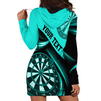 Personalised Darts Hoodie Dress Turquoise Abstract Light - Wonder Print Shop