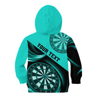 Personalised Darts Kid Hoodie Turquoise Abstract Light - Wonder Print Shop