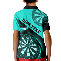 Personalised Darts Kid Polo Shirt Turquoise Abstract Light - Wonder Print Shop