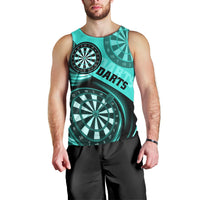 Personalised Darts Men Tank Top Turquoise Abstract Light - Wonder Print Shop
