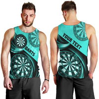 Personalised Darts Men Tank Top Turquoise Abstract Light - Wonder Print Shop