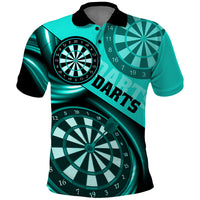 Personalised Darts Polo Shirt Turquoise Abstract Light - Wonder Print Shop