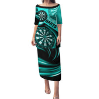 Personalised Darts Puletasi Turquoise Abstract Light - Wonder Print Shop