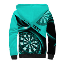 Personalised Darts Sherpa Hoodie Turquoise Abstract Light - Wonder Print Shop