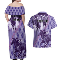 Personalized Breeders Horse Racing Couples Matching Off Shoulder Maxi Dress and Hawaiian Shirt World Horse Racing Championships - Wonder Print Shop