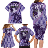 Personalized Breeders Horse Racing Family Matching Long Sleeve Bodycon Dress and Hawaiian Shirt World Horse Racing Championships - Wonder Print Shop